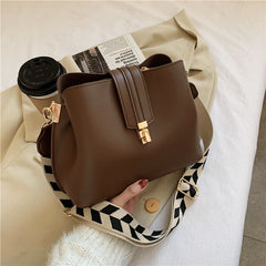 Vintage Simple Small PU Leather Bucket Crossbody Bags
