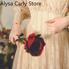 French Vintage Fairy Lace Casual Embroidery Party Dresses