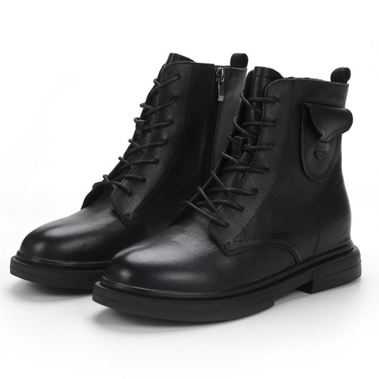 Genuine Leather Women Boots Spring Autumn Women Platform Ankle Boot