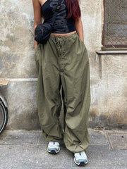 Casual Baggy Wide Leg Sweatpants Loose Drawstring Low Waist Streetwear