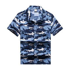 Fashion Mens Hawaiian Shirts Short Sleeve Button Coconut Tree Print Casual