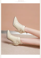 Women Boots 9.5cm High Heel Fashion Boots 42 Large Foot