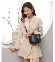 Solid Color PU Leather Fanny Pack For Women Stylish Waist Pack