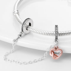 Color Flower Safety Chain Charms Beads Fits Original Bracelet