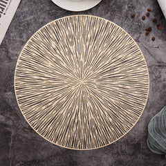 PVC Bronzing leaves Flower Hollow Non-slip Kitchen Placemat