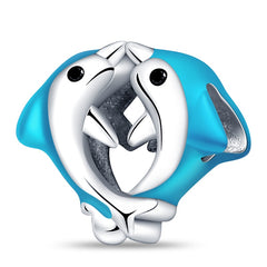 Silver Color Heart Shaped Charms Beads