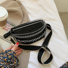Solid Color Chain Small Fanny Packs