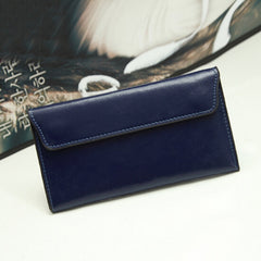 Slim Genuine Leather Women Wallet Female Long Clutch Coin Purses