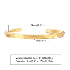 Vintage Stainless Steel Bangle Twisted Cuff Bracelet Unisex Casual