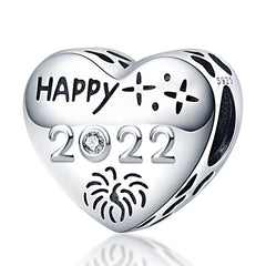 Silver Color Heart Shaped Charms Beads