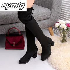 Women Casual Over the Knee boots shoes Winter Round Toe Platform