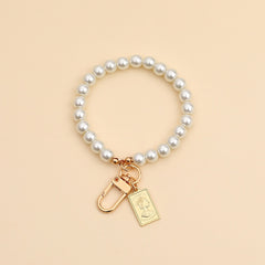 Retro Beauty Keychain Heart Pearl Small Gift