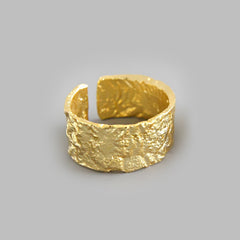 925 Sterling Silver Geometric heart hollowout Adjustable Ring Minimalist