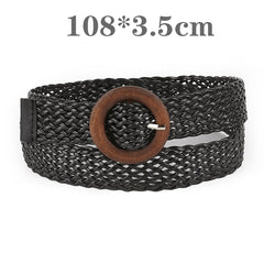 Belts For Women Vintage Boho Braided Waist Belt Black Coffee