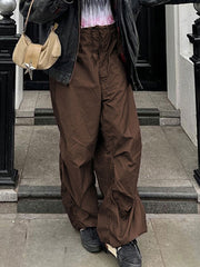 Casual Baggy Wide Leg Sweatpants Loose Drawstring Low Waist Streetwear