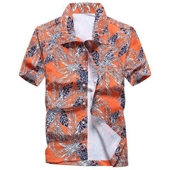 Fashion Mens Hawaiian Shirts Short Sleeve Button Coconut Tree Print Casual