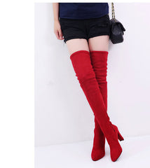 Party Boots Fashion Suede Leather Over The Knee Heels Boots