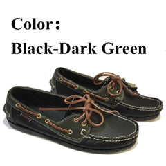 Men Genuine Leather Driving Shoes Docksides Classic Boat Shoe