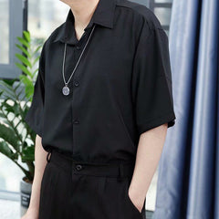 Ice Silk Sexy Mens Shirts Drape Loose