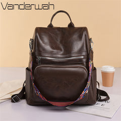 Vintage Leather Multifunctional Backpack Purse
