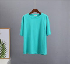Basic Cotton T Shirt Women New Loose Solid Tees