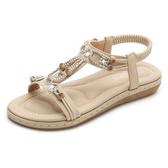 Women Sandals Flat Casual Shoes Bead Slip On Sandalias Flip-Flop