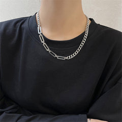 Trendy Stainless stee Double layer Long Chain Necklace Simple Minimalist