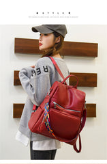 Vintage Leather Multifunctional Backpack Purse