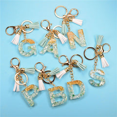 Exquisite Resin Initial Letter Keychain