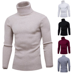 Pullover Turtleneck Thickened Sweater Casual Vertical Striped Sweater