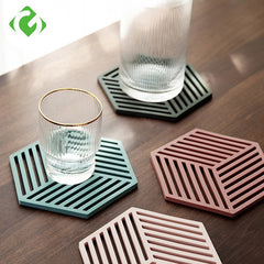 1PC Silicone Tableware Insulation Mat Coaster Cup Hexagon Mats