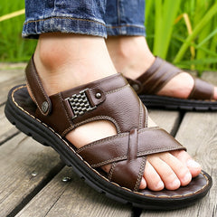 Non-slip Open-toe Leather Sandals
