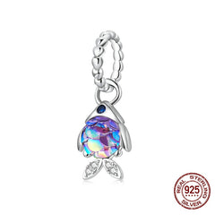 Sterling Silver Heart Vintage Charms Beads Fit Original DIY Bracelets