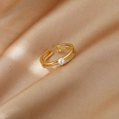 Pearl Zircon Rings for Woman 2021 Vintage Sexy Open Ring