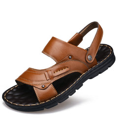 Non-slip Open-toe Leather Sandals