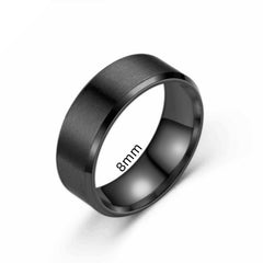 Classic Smooth Cube Men Ring Fashion Punk Simple Width 8mm Finger Rings
