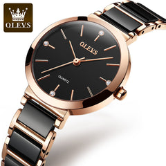 Quartz Watches for Women Ceramic Strap Waterproof
