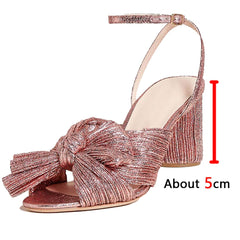 Woman Sandals Super High Heel With Butterfly-knot Sweet Lady Office