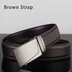 Men Leather Belt Metal Automatic Buckle Bran