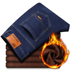 Jeans Brand Warm Flocking Warm Soft Men Activities Warm Fleece