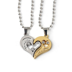 Couple Keychain I Love You Heart Key Rings Crystal Heart Key