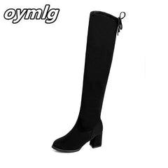 Women Casual Over the Knee boots shoes Winter Round Toe Platform