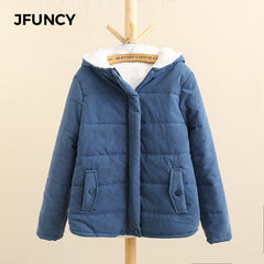 Fleece Parkas Coat New Korean Casual Jackets Cotton Hooded Windproof Warm