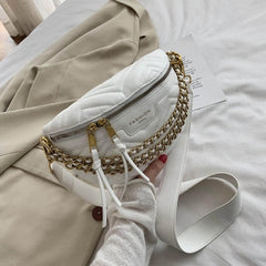 Solid Color Chain Small Fanny Packs