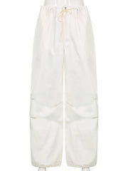 Casual Baggy Wide Leg Sweatpants Loose Drawstring Low Waist Streetwear