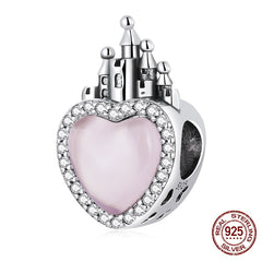 Sterling Silver Heart Vintage Charms Beads Fit Original DIY Bracelets