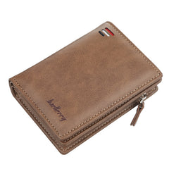 Fashion Men Wallets Name Engraving Zipper Card Holder
