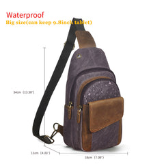 H Horse Leather Casual Fashion Chest Sling Bag