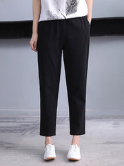 Harem Vintage Cotton Linen Capri Pants