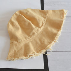 Fashion Casual Ladies Flat tassel Bucket cap Fisherman hat Beach